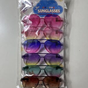 SUNGLASS ON CARD OVERSIZED COLORED 6PC