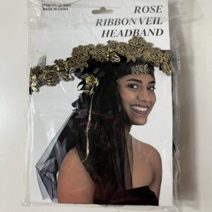 ROSE RIBBON VEIL HEADBAND+-46CM/EACH
