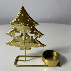 IRON DECO CANDLE HOLDER WITH TREE 4X10