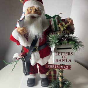 STANDING SANTA WITH LETTER BOX H62CM/EAC