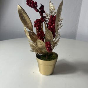 ARTIFICIAL FLOWER IN POT CHERRY ETC+-24