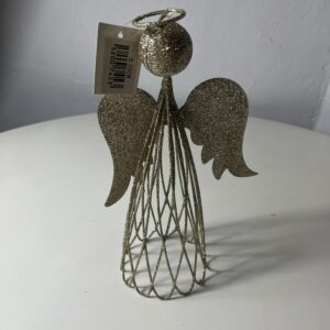 IRON DECO ANGEL GLITTERISH D10XH25CM/EAC