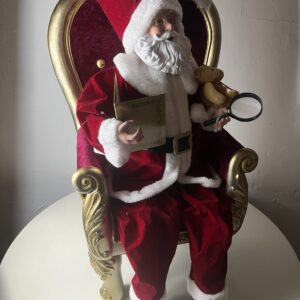 SANTA SITTING ON CHAIR WITH TEDDY H80CM