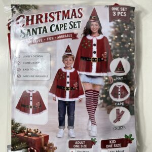 ADULT COSTUME XMAS 3PCS CAPE/EACH