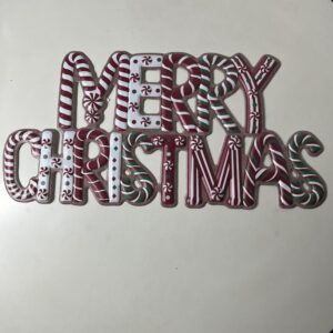 IRON DECO MERRY CHRISTMAS WHT&RED 59X30