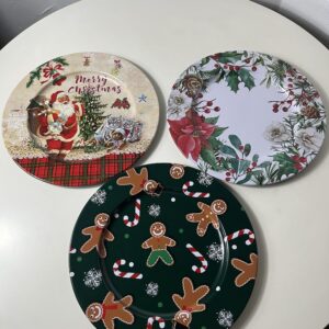 IRON UNDER PLATE ROUND XMAS THEME D33CM