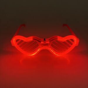 PARTY GLASS B/O HEART STRIPES 15X5CM/EAC