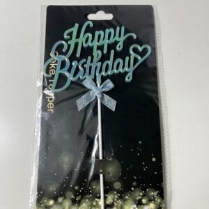 CAKE TOPPER HBD BOW AND HEART CURVE/EACH